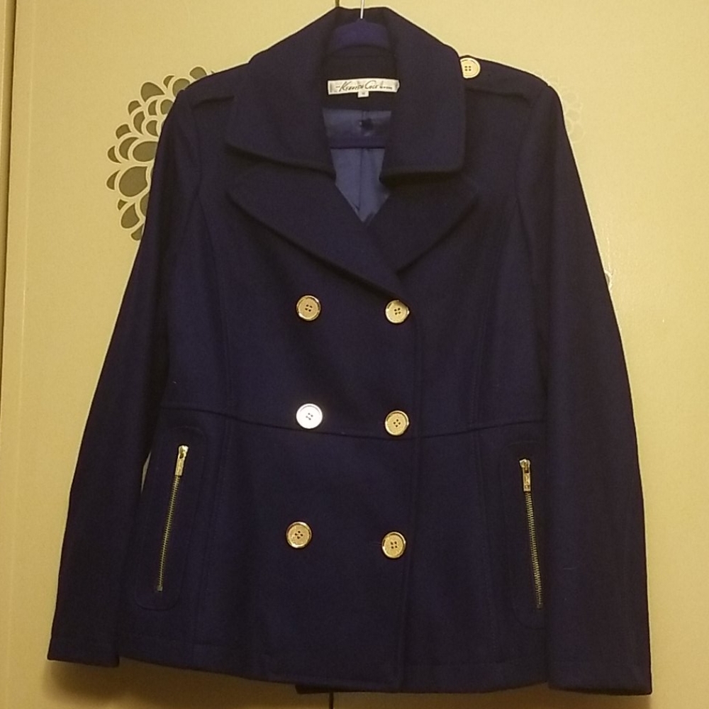 Kenneth Cole Navy Blue Pea Coat